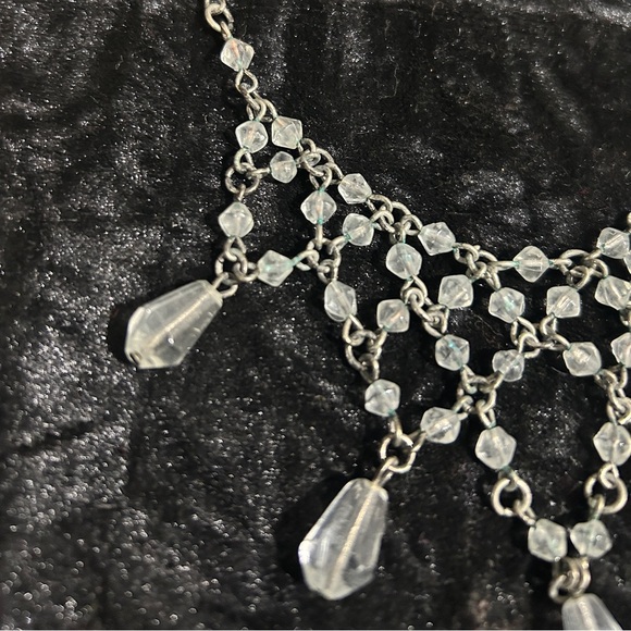 Vintage Genuine Crystal Quartz Art Deco Necklace Bridal Necklace Fairy Necklace - Picture 3 of 4